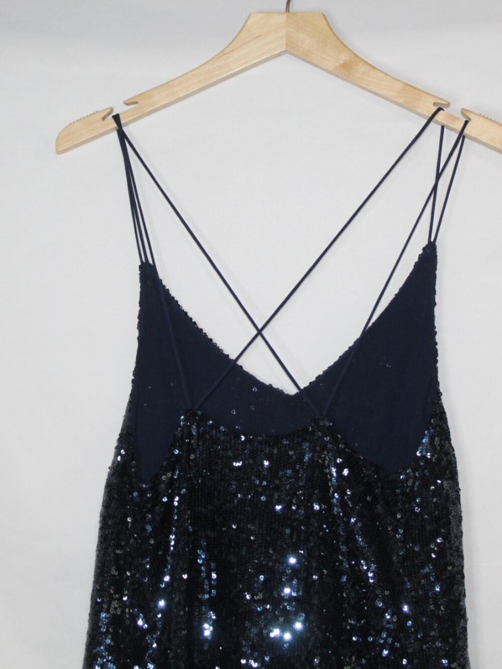 Free People women's dress size XS dark blue sequin mini strappy party slip - Picture 10 of 13